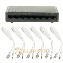 DSLRKIT 8 Порты 6 PoE Комплект(переключатель+ разделитель PoE) 18-55 в до 12V DC понижающий преобразователь