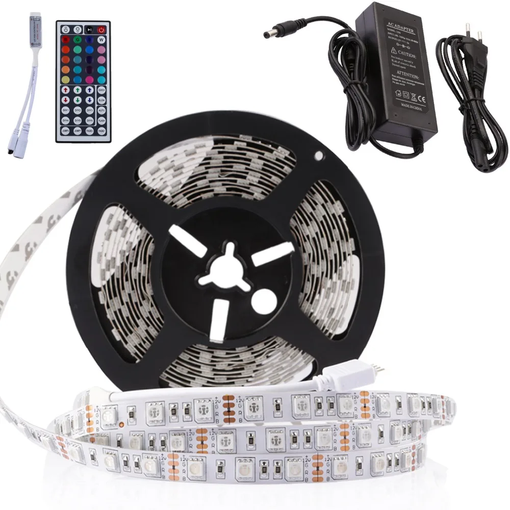 Цветная (RGB) Светодиодные ленты света 5050 300 светодиодный/5 м 5 м/рулон IP20/IP65 DC12V