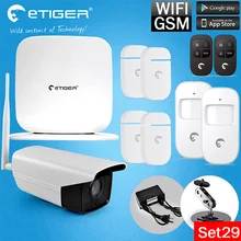 Etiger WiFi/Aystem Más Reciente de Alarma GSM con Cámara IP Al Aire Libre Kit Estándar y Android/IOS App