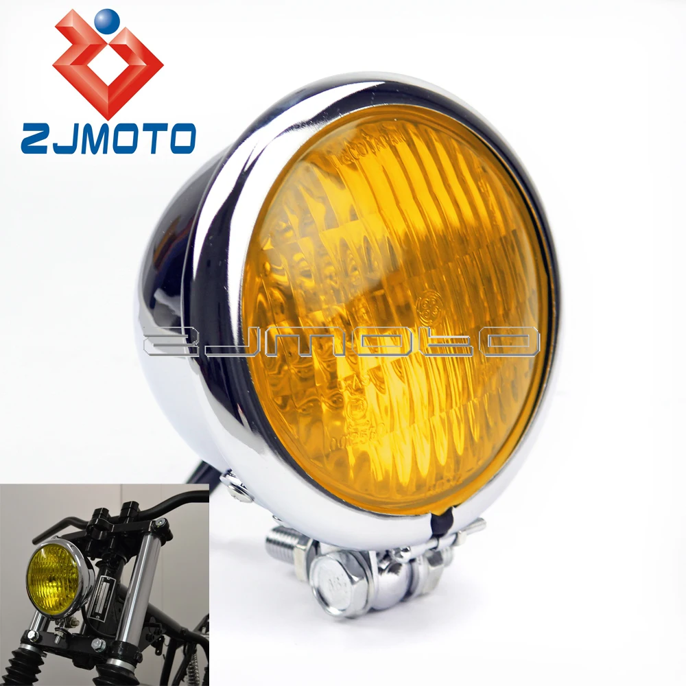 Chrome Motorcycle Vintage Headlight For Cafe Racer Custom 4.5