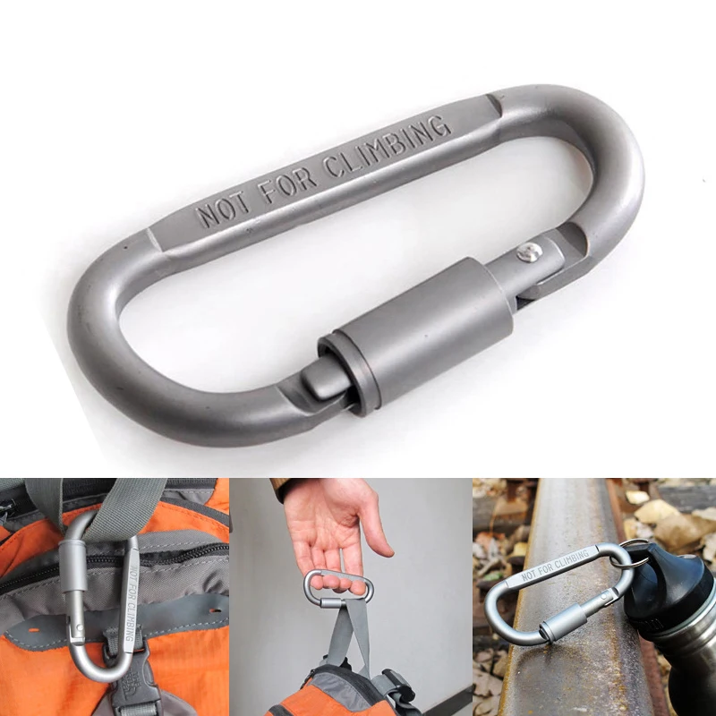 10 pcs 8cm Outdoor Camping Aluminum Carabiner Multifunction Snap Clip