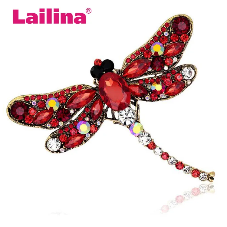 

7 Colors Cute Animal & Insect Dragonfly Brooches Pins For Women Blue Crystal Brooch Clothing Accessories Fashion Jewelry