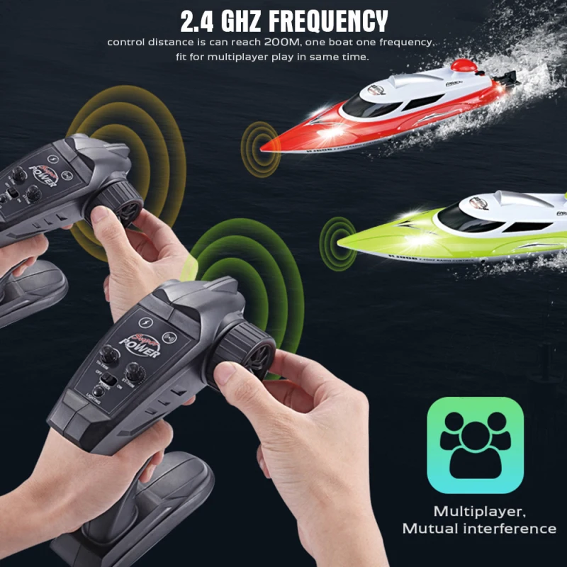 High Speed 35km/h 2.4G 200m Remote Control Distance RC Boat Fast Ship RC Boat Racing Boat Speedboat With Cooling Water System to