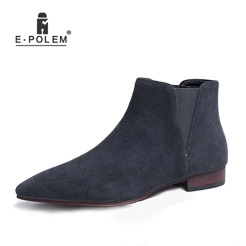 

Vintage Casual Short Booties Matting Genuine Leather Chelsea Boots For Woman Top Quality Setfoot Low Thick Heel Ankle Boots