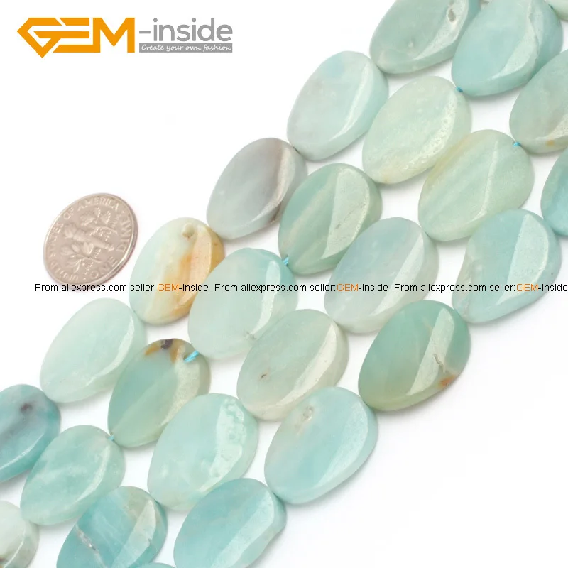 

Gem-inside 15X20MM Natural Mixed Color Oval Amazonite Beads For Jewelry Making Necklace Bracelets For Women Gift 15'' DIY Beads
