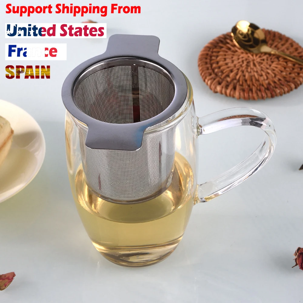 

Reusable Stainless Steel Mesh Tea Infuser Tea Strainer Teapot Tea Leaf Spice Filter Drinkware Kitchen Accessories with cover