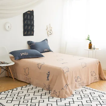 

High quality 100% cotton Bed Sheet Without Pillowcase Bed Linens king Size Mattress Covers twin bed sheet Sets gray Solid color