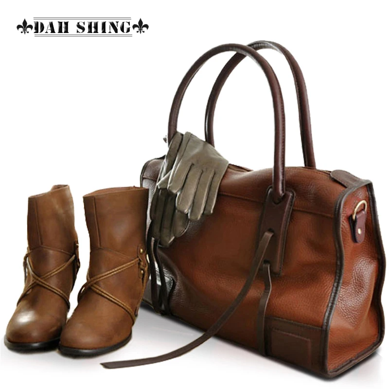 

Vintage style 3 colors top cowhide 100% Genuine leather women handbags Tote messenger bags multiple function travel bags
