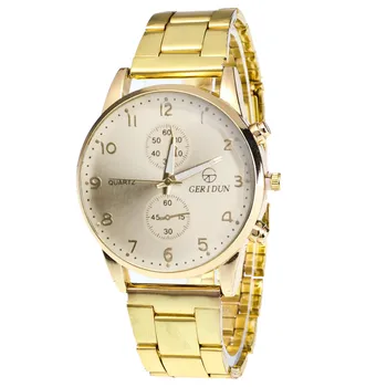 

CERIDUN Fashion Luxury Mens Watch Gold Watches Diamond Dial Gold Steel Analog Quartz Mens Clock Wrist Watches orologio uomo