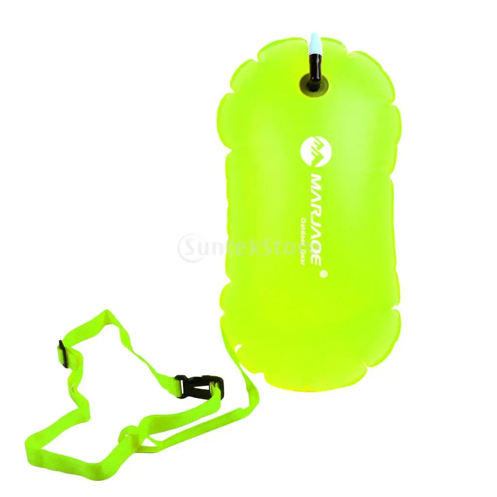 Highly Visible Fluo Yellow Swim Bubble Upset Inflated Buoy Safety Flotation for Wild Swimming Kayaking Surfing and Water Sports