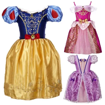 

Summer Girls Dress Princess Cinderella Snow White Dresses For Girl Rapunzel Aurora Children Cosplay Costume Kids Clothes Vestido