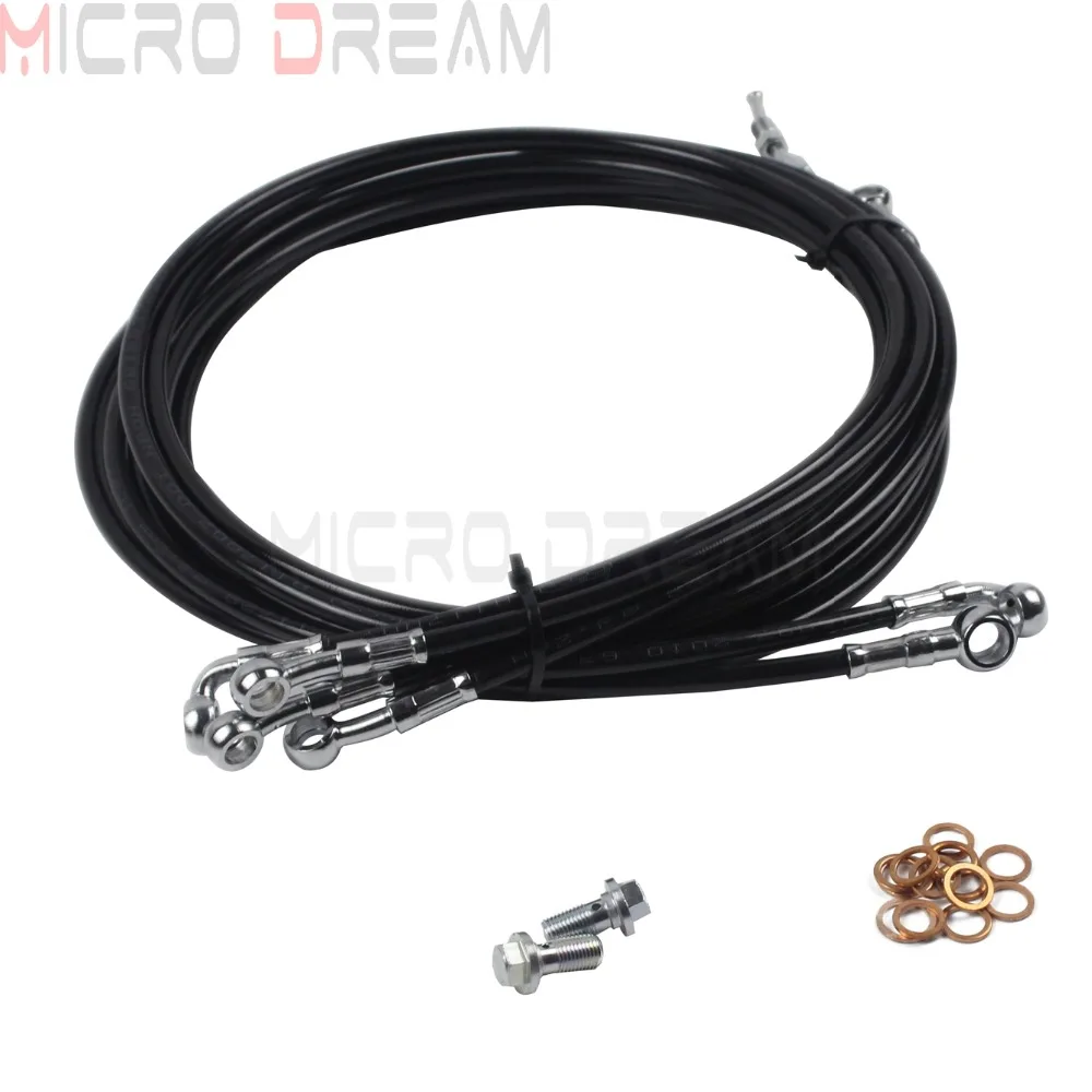 

Motorcycle Black Clutch Brake Line 14''-16'' Bars Ape Cables Kit For Harley Touring with ABS Models 2014-2017