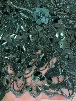 

Sequins Design 2018 French African Mesh Lace Fabric High Quality Beaded Nigeria Embroidery Net Wedding Laces For Bride Dresses