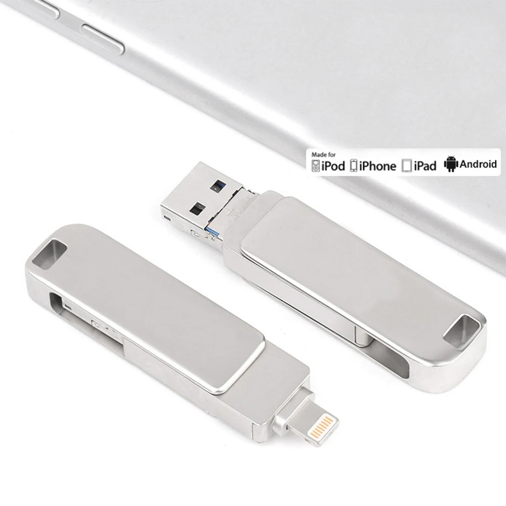 3 in 1 Lightning OTG USB Flash Drive USB 3 0 Pen Drive for iPhone iPad 5