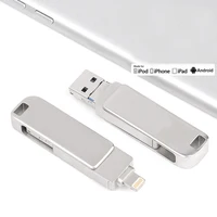 זיכרון פלאש 3 ב 1 לייטנינג OTG USB USB כונן פלאש 3.0 Pen Drive עבור טבליות ה- iPhone / iPad / iOS / Android / PC, מקל זיכרון USB (כסף 128GB) (5)