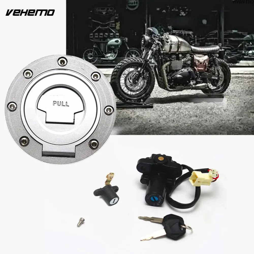 Vehemo Gas Cap Motorcycle Ignition Switch Gas Tank Lock Key For Yamaha