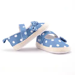 Мода для новорожденных Обувь для девочек с бантом в горошек Обувь мягкие Обувь для младенцев От 0 до 1 года