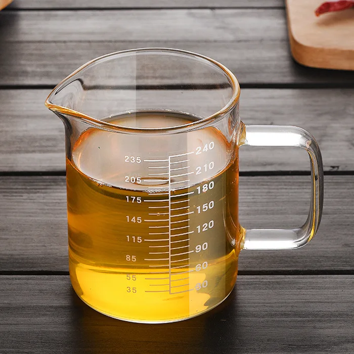 

1pcs High Borosilicate Food Grade Glass Measuring Cup Transparent Milk Cup Heat Resistance Baking Kitchen Microwave Heating Cups