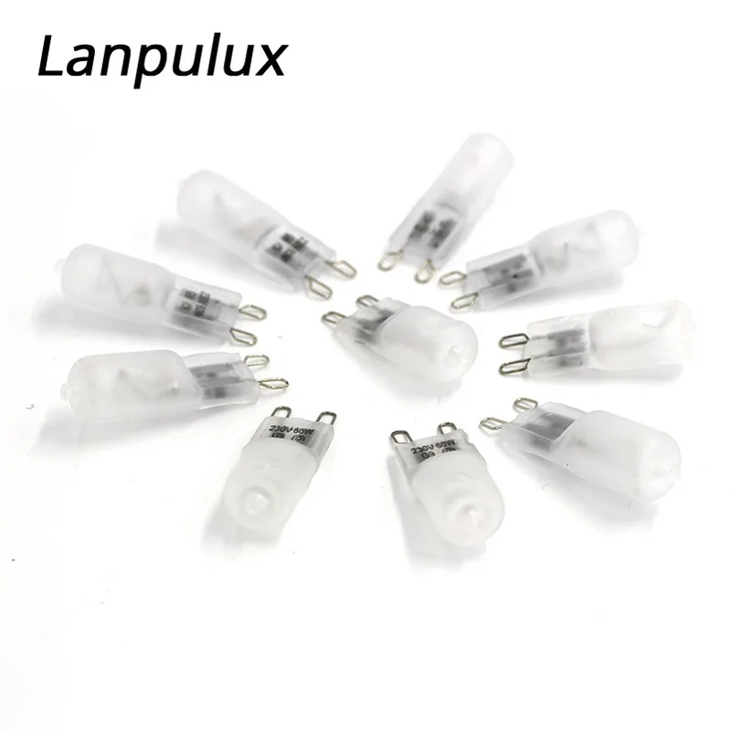 Lanpulux 10 шт./лот G9 галогенная лампа с регулируемой яркостью матовые лампы 20 Вт 40 60 220