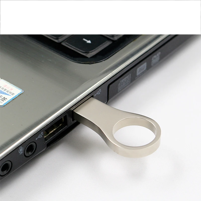 

fashion metal silver waterproof USB Flash Drive 64GB 8Gb 16Gb 32G PenDrive Ultra Fast Key Ring Memory Flash Stick Pen Drive gift