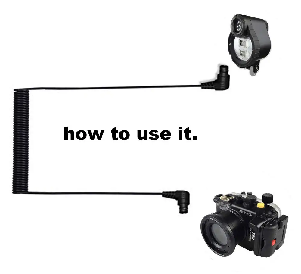  DIVTEK Diving Fiber Cable Flash Line For Photography Optical Fiber Connector Wire with Store Light 