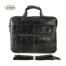 Натуральная коровья кожа классический серый мужской портфель сумка через плечо сумка подходит для 15," ноутбука 7146J