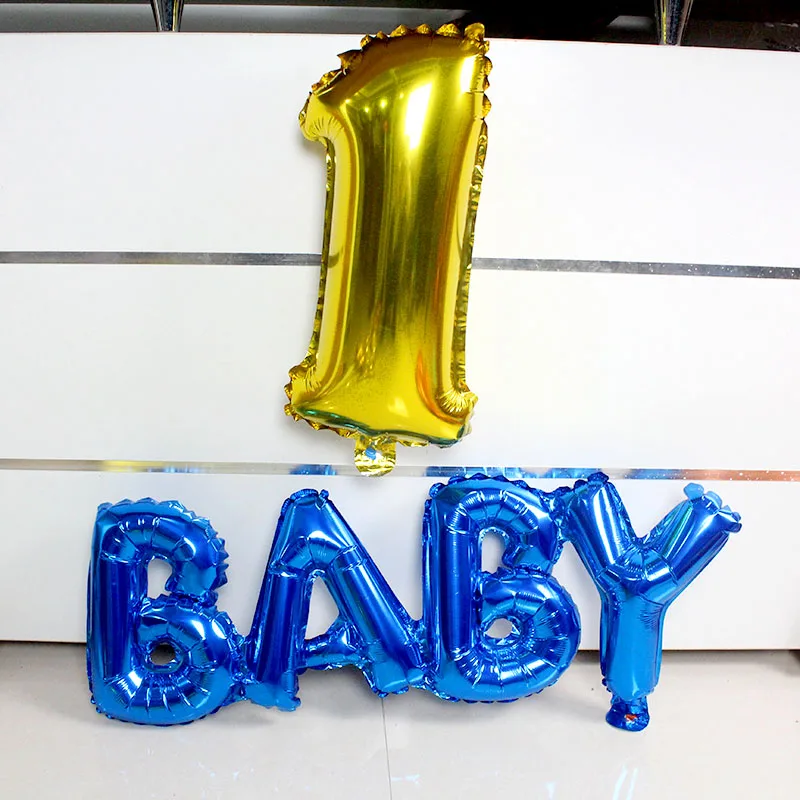 

2pcs/lot 16 inch Gold/silver/pink/blue number Aluminum Foil Balloon baby Letters air ballon For birthday Party Home Decoration