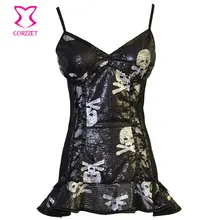 v sequin Skull Pattern dress Women