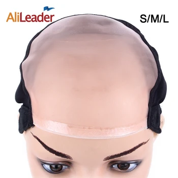 10Pcs/Lot Wholesale 5*5 U Part MONO Wig Caps For Make Wigs Glueless Full Lace Wig Caps For Weaving Mesh Hair Net Wig Base Cap 2