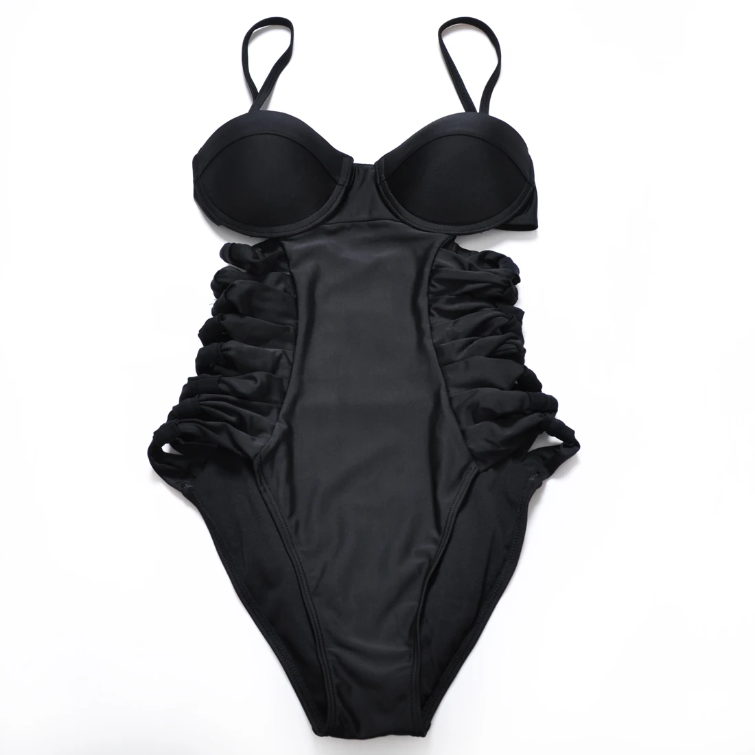 Слитный купальник BANDEA женский с вырезами черный пуш ап монокини|monokini one piece|monokini