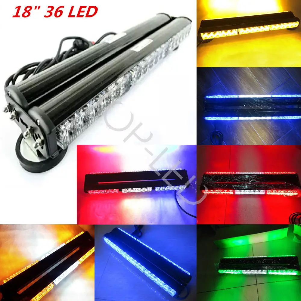

Both sides DC12V 36*3W LED long Car roof Emergency Strobe flashing Light Rescue auto Vehicle amber police Warning lamp Blue Red