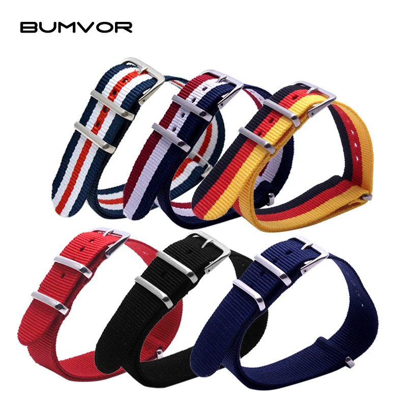 

BUMVOR Code0-26 HOT 1PCS 22mm Watchband Wholesale Watches Men Nylon Nato Strap 22mm WatchBand Waterproof Watch Strap
