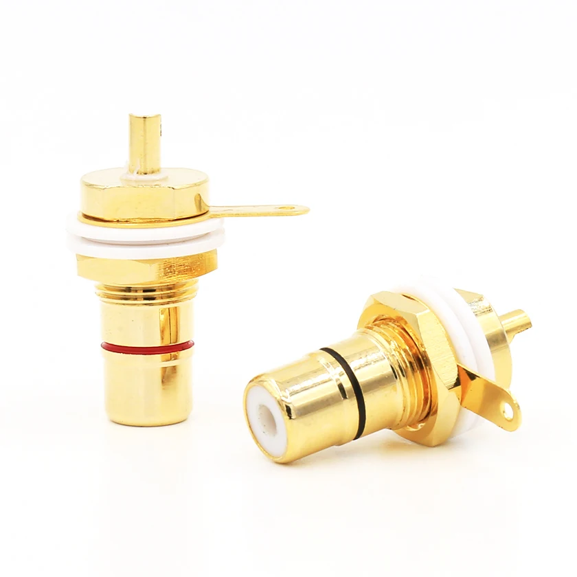 8pcs RCA Female Connector Gold Plated Socket Solder Panel Mount Chassis Speaker Plug Amplifier Terminal | Электроника