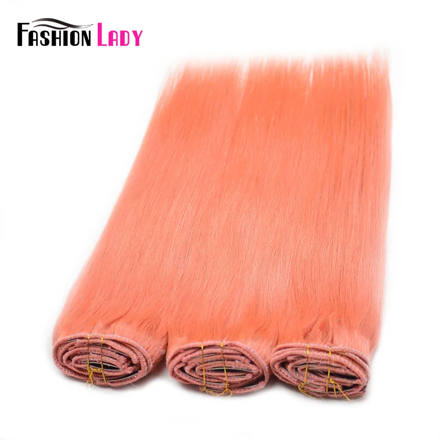 Fashion Lady Pre-Colored Brazilian Clip In Human Hair Extensions Straight Hair 9pcs Per Set With 17pcs Clips 18 inches Non-Remy