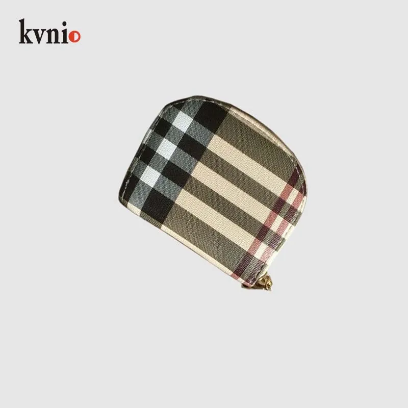

New Fashion Shell-shaped Card Package Zipper ID/Credit Card Holder Pocket Plaid Wallet 11 Card Slots For Men and Women