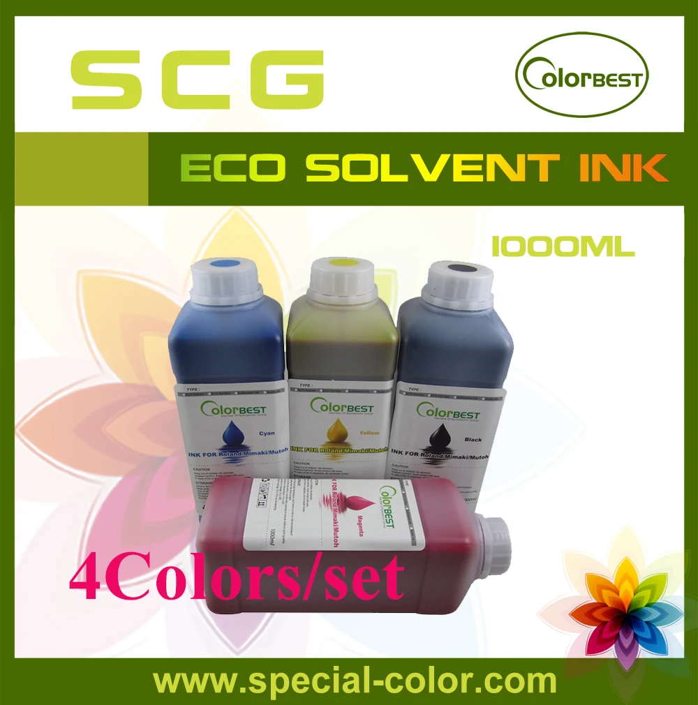 

4 x 1000ml Roland/Mimaki/Mutoh Eco Max Ink Bulk Ink CMYK