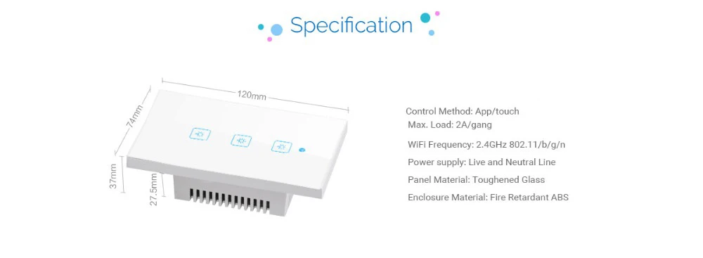 WS Wi-Fi(в том числе от приложений сенсорный Управление настенный светильник Переключатель 1/2/3 Панель настенный сенсорный светильник выключатель Smart google Home с Alexa