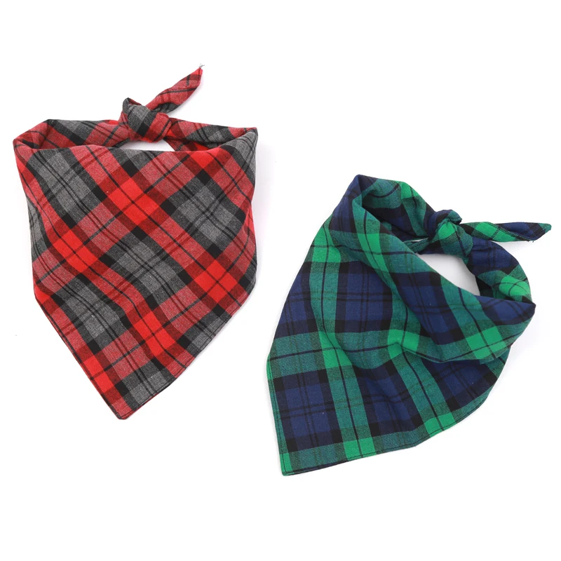 

Handmade Personalized Plaid Buffalo Dog Bandana Pet Scarf Dog Bib Triangular Bandage Pet Accessories for Small Large Dogs Cats