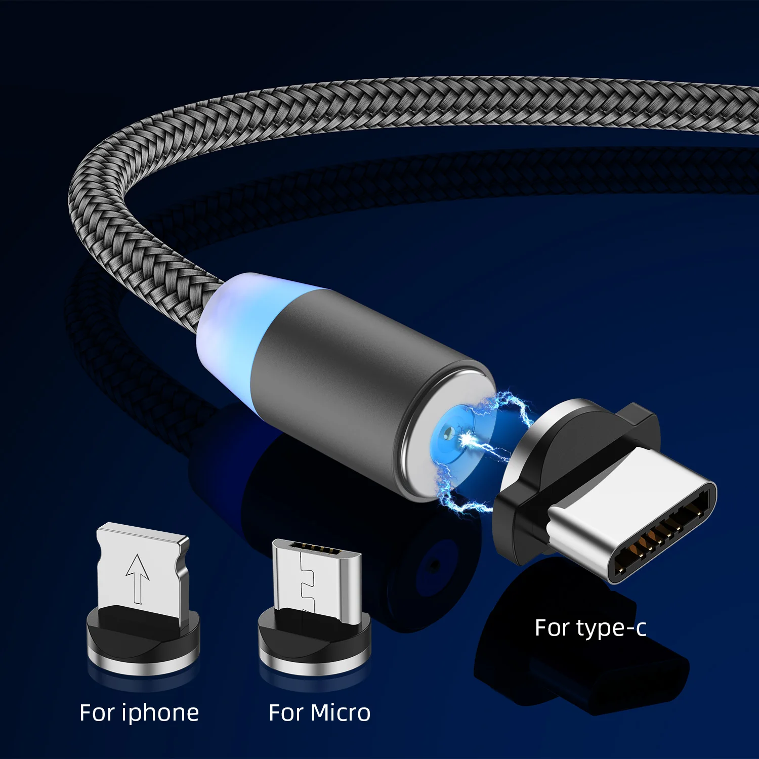 

Moskado Magnetic Adsorption Cable For IOS Plug USB Cable Quick Charging Type C USB Magnet Charger Micro USB Data Cord For iphone