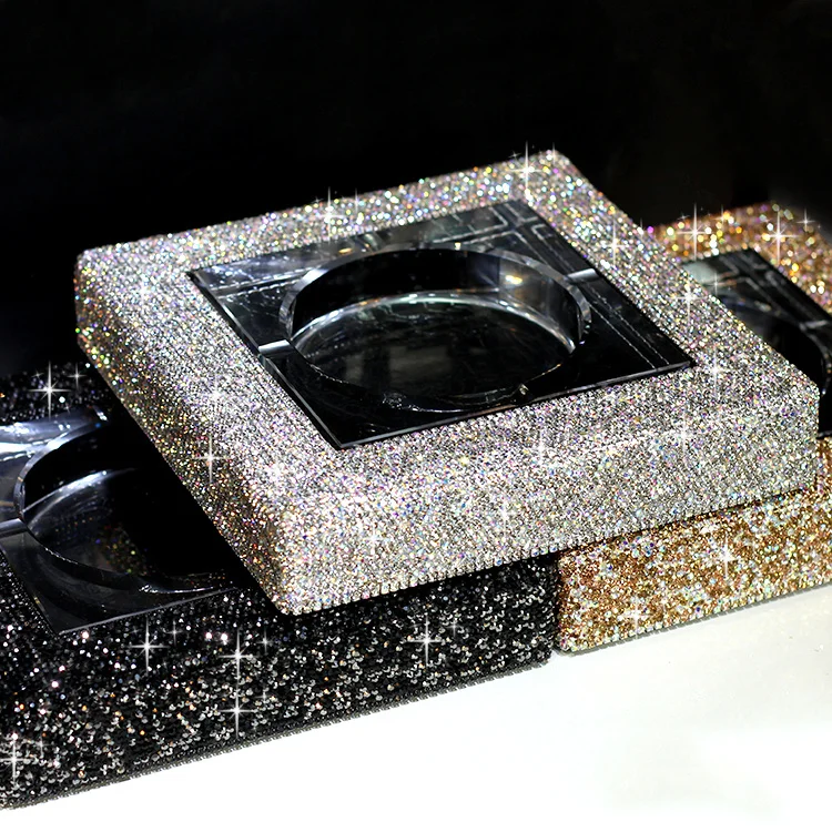 Большой тонкий кристалл стеклянная Алмазная пепельница поднос Автомобильная сигарета домашний офисный кофейный столик пепельница для подарков на день рождения
