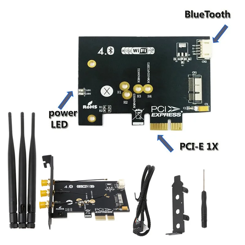 1 компл. WiFi + Bluetooth 4,0 Беспроводной карты для Mini PCI-E 1X адаптер для компьютера PC/хакинтош высокое качество C26