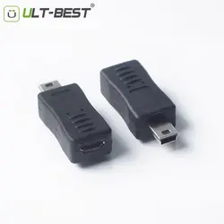 ULT-BEST оптовая продажа 100 шт. Mini USB 5pin штекер Micro USB Женский адаптер конвертер Разъем синхронизации данных для MP3 MP4 автомобиля планшеты