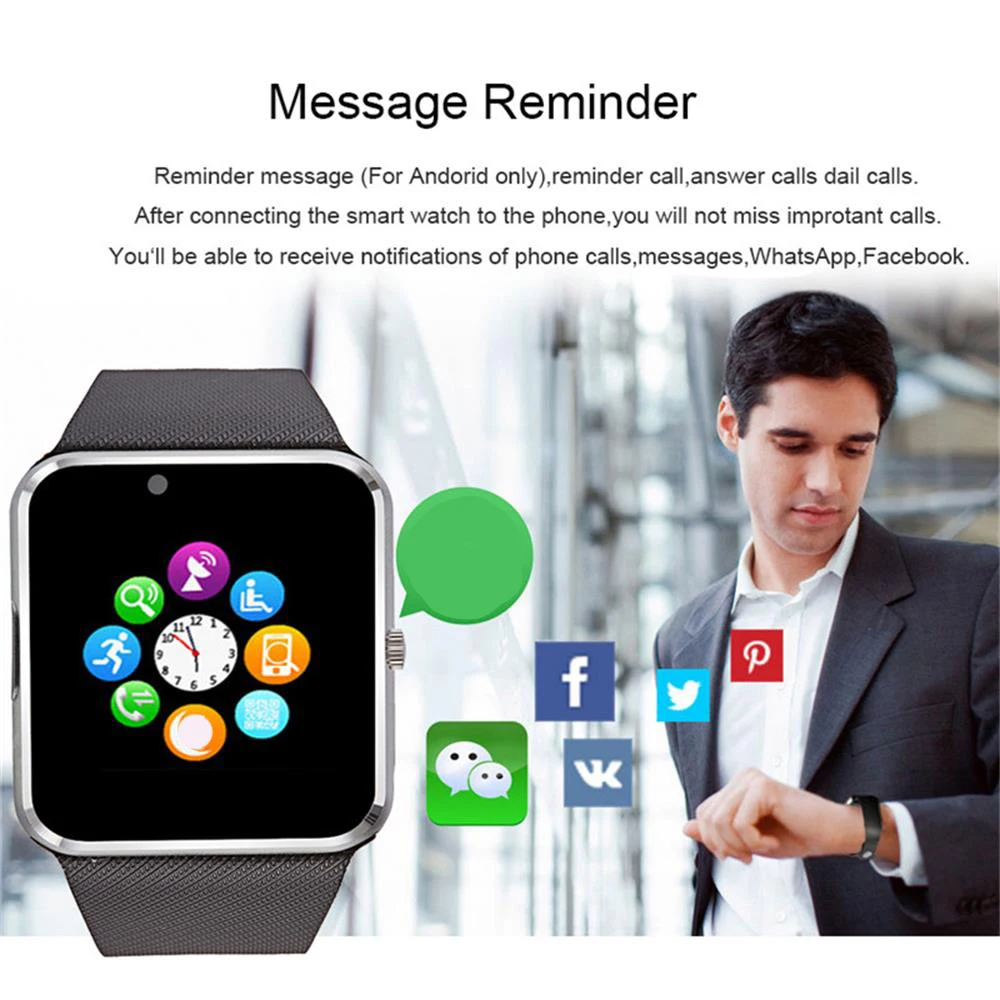 696 Smart Watch GT08 Clock Sync Notifier Support Sim TF Card Bluetooth Connectivity Android Phone Smartwatch Alloy Smartwatch