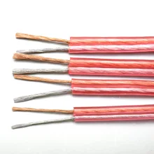 Кабель для динамиков бескислородный медный высококачественный 5 м прозрачный розовый динамик аудио провод(RVB-300/400 тип