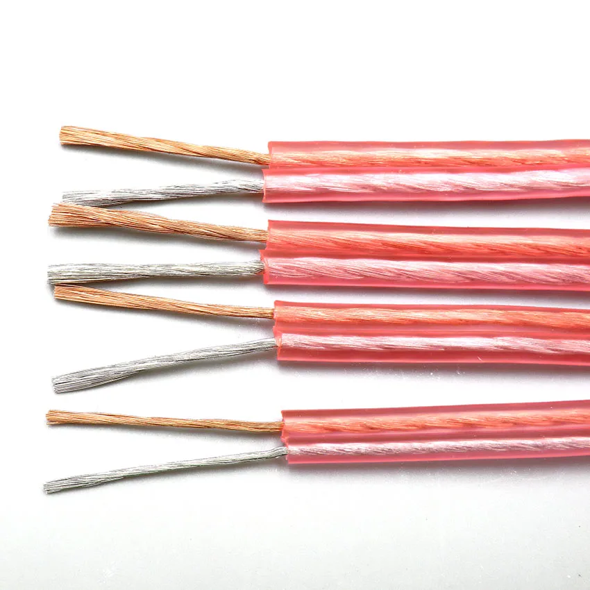 

Speaker Cable Oxygen Free Copper High Fidelity 5m Transparent Pink Speaker Audio Wire (RVB-300/400 type)