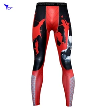 Быстросохнущая тренировки тренировочная спортивная одежда Костюмы в стиле пэчворк мужские легинсы для бега компрессионные штаны для йоги тренажерного зала Фитнес леггинсы