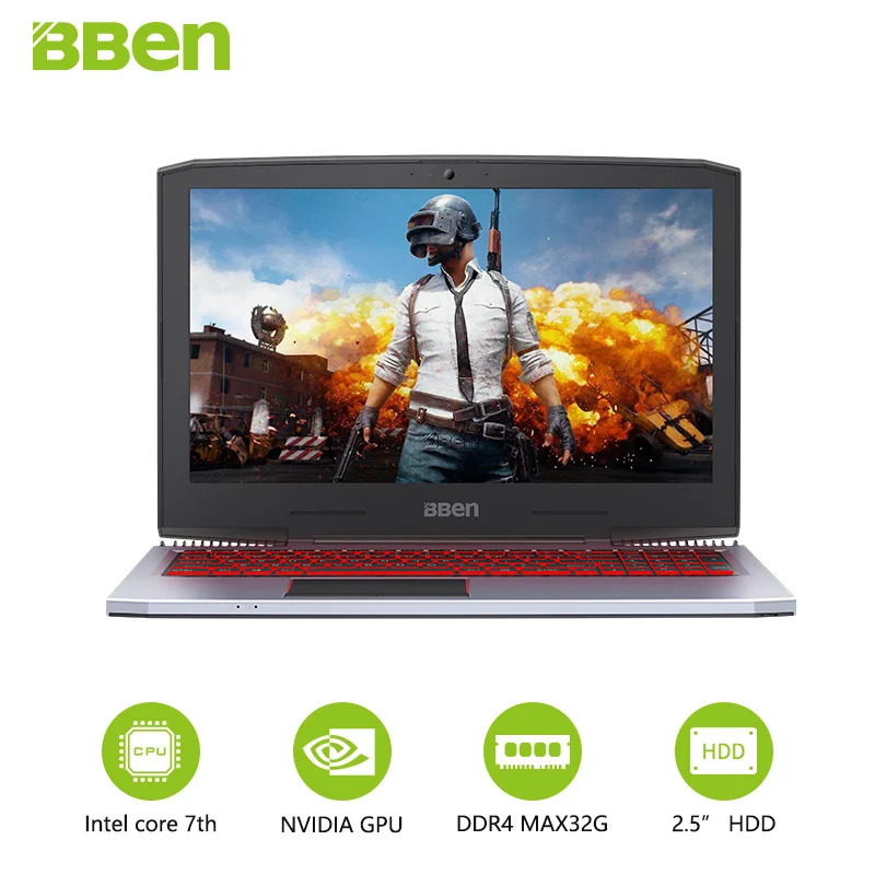 BBEN G16 Gaming Laptops Intel Core i7 7700HQ Nvidia GTX1060 PC Tablets 15.6\
