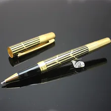 Хорошее качество Золотой зажим роллербол черные чернила для ручки средней заправки шариковая ручка dika wen ручки для подписи школьные и офисные канцелярские принадлежности