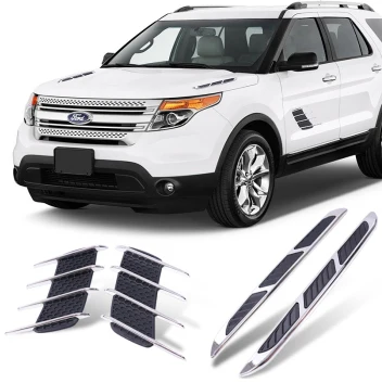 

Brand New Car ABS Chromium Styling Stickers Simulation Vents Decorative Shark Gills Outlet Side Vents Sticker Decorations QP103