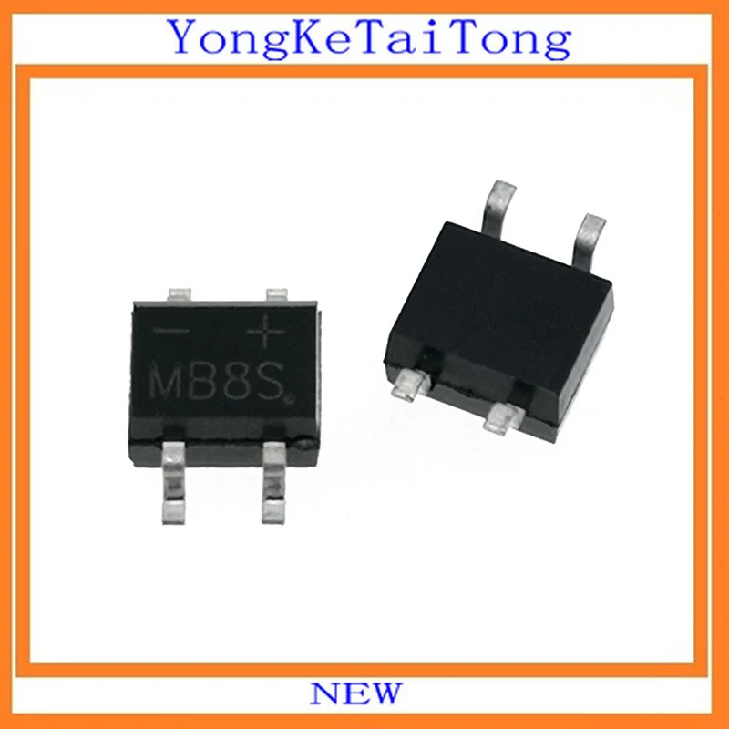 

100PCS MB8S MB8 MB10S MB6S 0.5A 600V 800V 1000V Rectifier SOP4